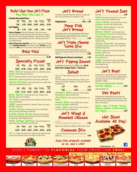 Prices based on Pickup order type. . Jets pizza brevard menu